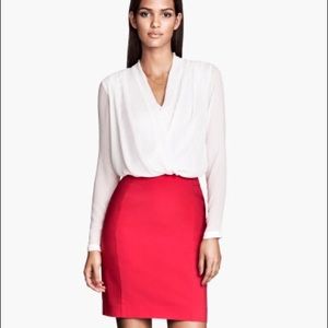 RED H&M PENCIL SKIRT